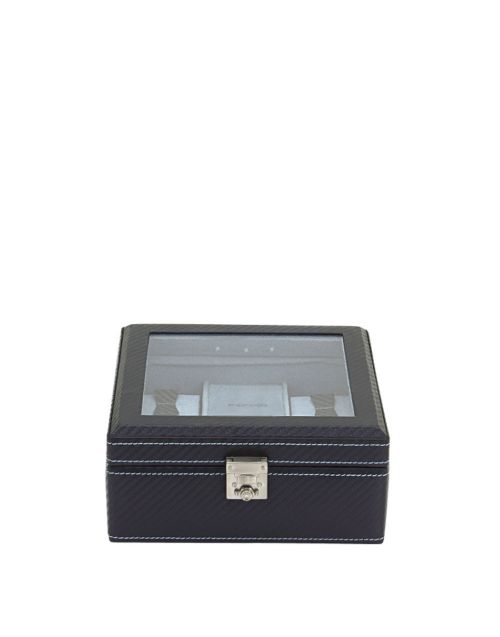 Cofanetto porta orologi Friedrich Lederwaren Carbon 5 posti con LED Dark Blue